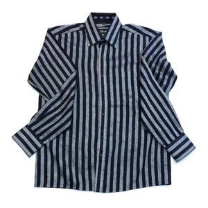 Vintage Collars Grey and Black Striped Long Sleeve Shirt Sz: 40 Collar